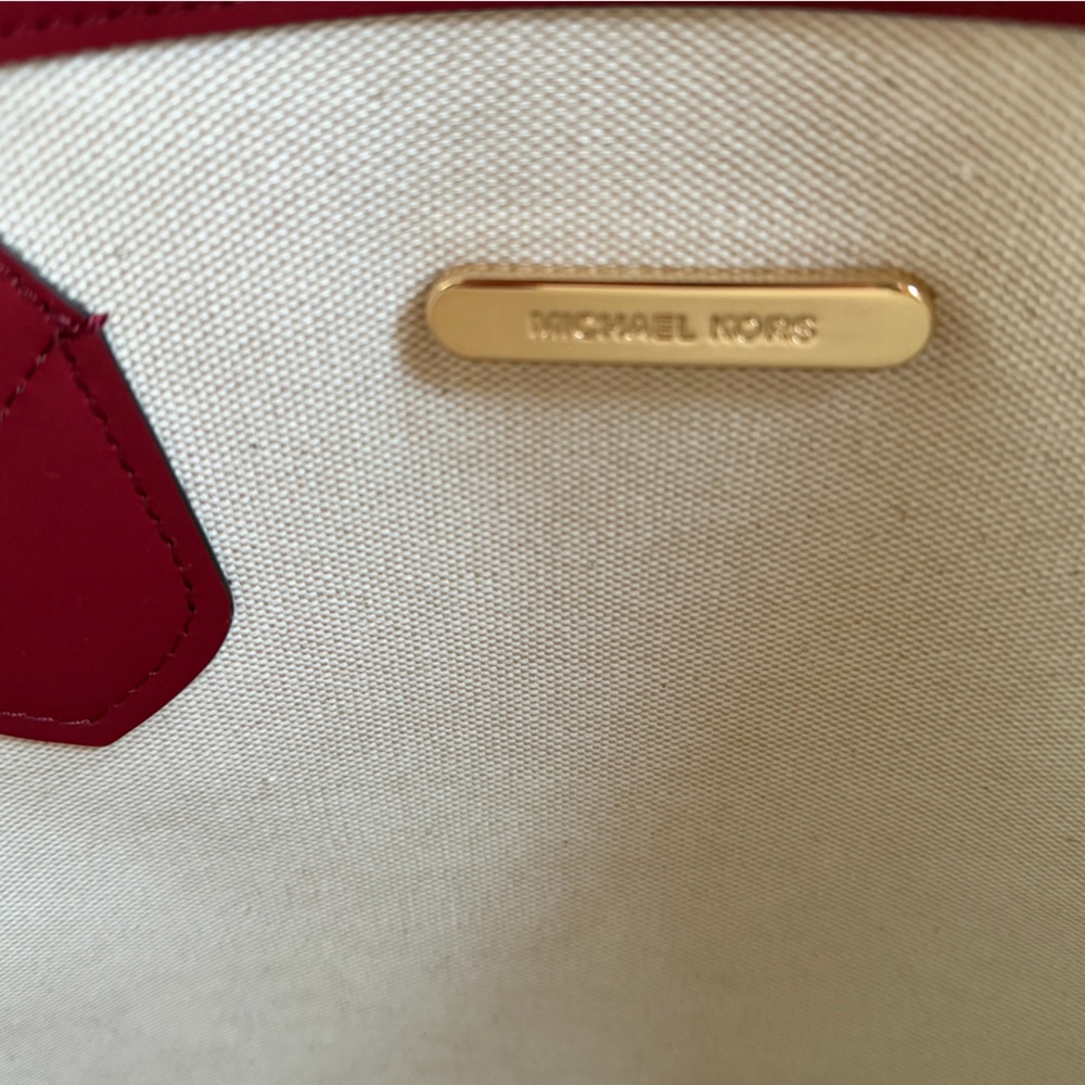 Michael Kors Eva Large Tote Shoulder Bag + 1 Pouch MK Ombre Cherry - Picture 10 of 15
